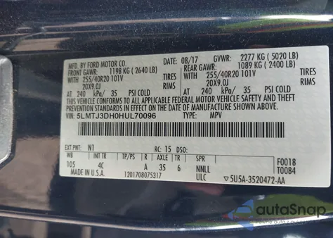 2017 Lincoln Mkc Reserve from USA, damaged, VIN 5LMTJ3DH0HUL70096